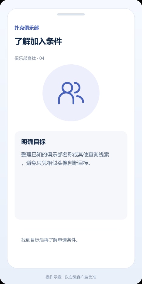 扑克俱乐部 了解加入条件操作示意